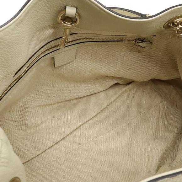 GUCCI Authentic White Leather Shoulder Bag - Picture 6 of 8